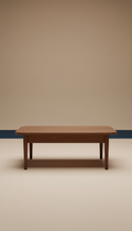 Walnut coffee table with tapered legs